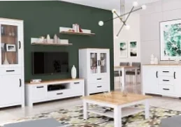 White living room furniture with which you can organize unique
